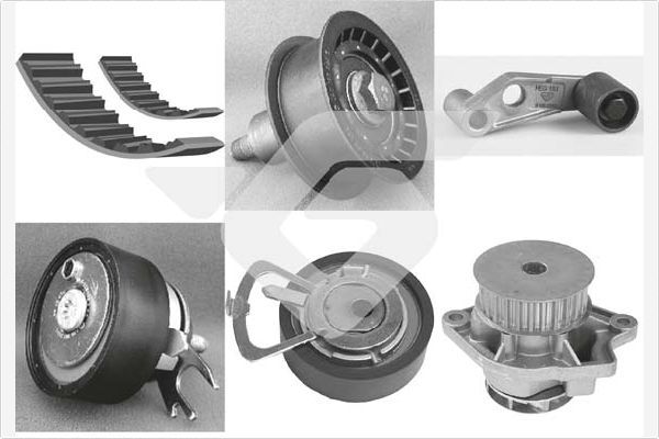 HUTCHINSON Vesipumppu + jakohihnasarja KH 192WP32