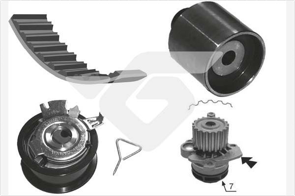 HUTCHINSON Vesipumppu + jakohihnasarja KH 194WP67