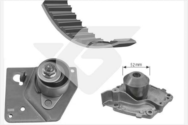 HUTCHINSON Vesipumppu + jakohihnasarja KH 235WP62