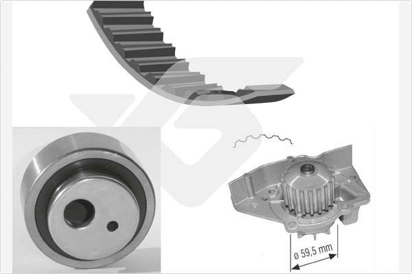 HUTCHINSON Vesipumppu + jakohihnasarja KH 25WP11