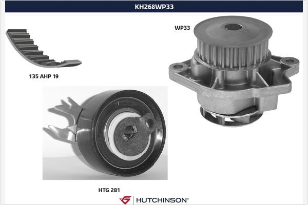 HUTCHINSON Vesipumppu + jakohihnasarja KH 268WP33