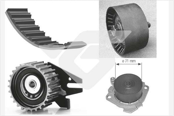 HUTCHINSON Vesipumppu + jakohihnasarja KH 277WP25