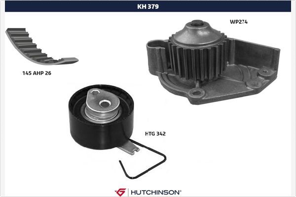 HUTCHINSON Vesipumppu + jakohihnasarja KH 379WP274