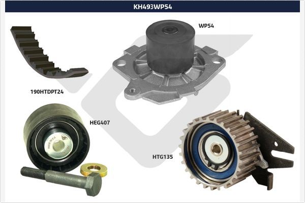 HUTCHINSON Vesipumppu + jakohihnasarja KH 493WP54