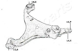 JAPANPARTS Tukivarsi, pyöräntuenta BS-K03R