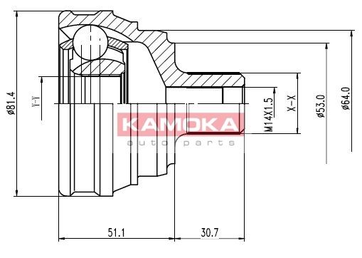 KAMOKA Nivelsarja, vetoakseli 6206