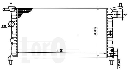 LORO Jäähdytin,moottorin jäähdytys 037-017-0008