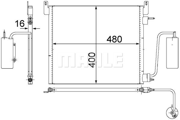 MAHLE Lauhdutin, ilmastointilaite AC 408 000S