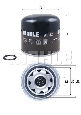 MAHLE Ilmankuivaus patruuna, paineilmalaite AL 22