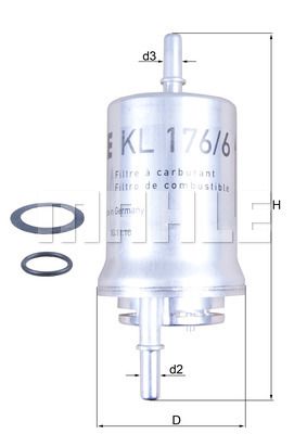 MAHLE Polttoainesuodatin KL 176/6D
