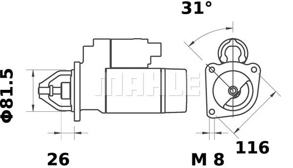 MAHLE Käynnistinmoottori MS 454