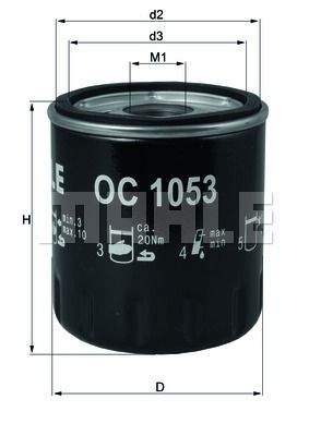 MAHLE Öljynsuodatin OC 1053