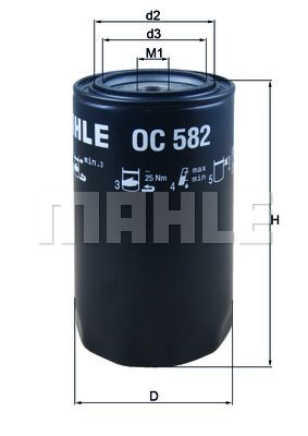 MAHLE Öljynsuodatin OC 582