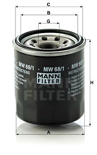 MANN-FILTER Öljynsuodatin MW 68/1