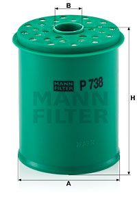 MANN-FILTER Polttoainesuodatin P 738 x