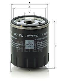 MANN-FILTER Öljynsuodatin W 712/42