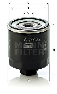 MANN-FILTER Öljynsuodatin W 712/52