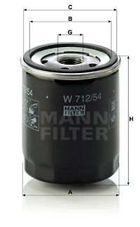MANN-FILTER Öljynsuodatin W 712/54