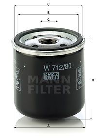 MANN-FILTER Öljynsuodatin W 712/80