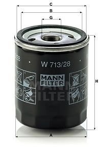 MANN-FILTER Öljynsuodatin W 713/28