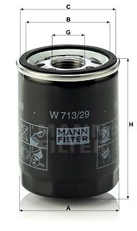 MANN-FILTER Öljynsuodatin W 713/29