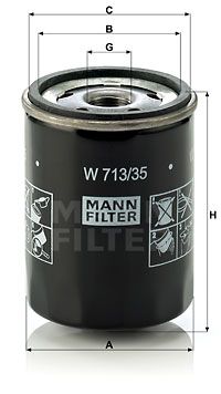 MANN-FILTER Öljynsuodatin W 713/35