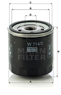 MANN-FILTER Öljynsuodatin W 714/3