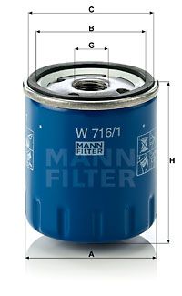 MANN-FILTER Öljynsuodatin W 716/1