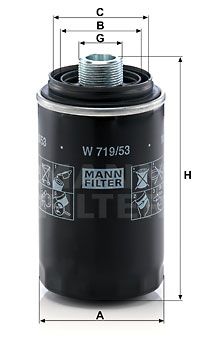 MANN-FILTER Öljynsuodatin W 719/53
