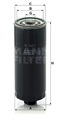 MANN-FILTER Öljynsuodatin W 735/1