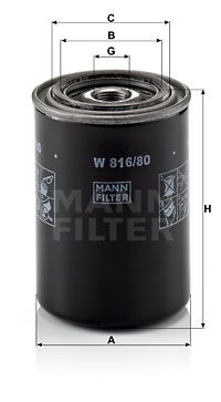 MANN-FILTER Öljynsuodatin W 816/80