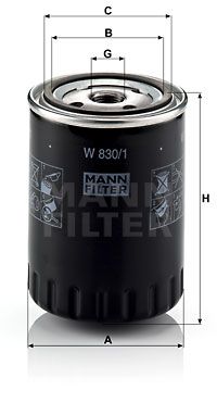 MANN-FILTER Öljynsuodatin W 830/1