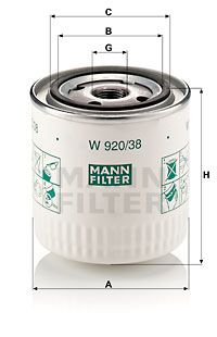 MANN-FILTER Öljynsuodatin W 920/38