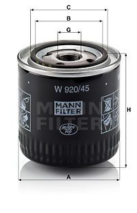 MANN-FILTER Öljynsuodatin W 920/45