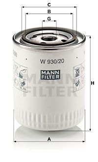 MANN-FILTER Öljynsuodatin W 930/20