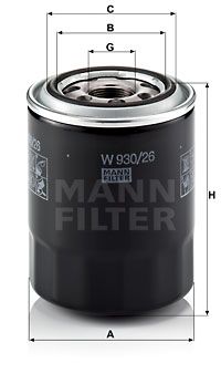MANN-FILTER Öljynsuodatin W 930/26