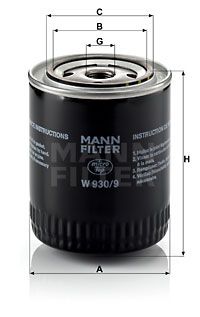 MANN-FILTER Öljynsuodatin W 930/9
