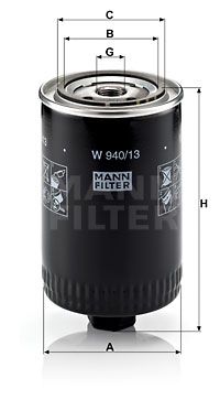 MANN-FILTER Öljynsuodatin W 940/13