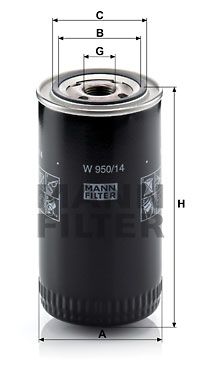 MANN-FILTER Öljynsuodatin W 950/14