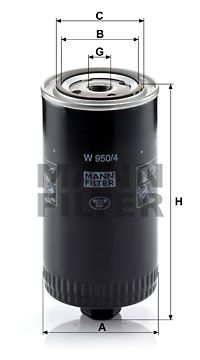 MANN-FILTER Öljynsuodatin W 950/4