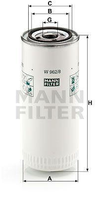 MANN-FILTER Öljynsuodatin W 962/8