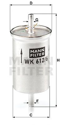 MANN-FILTER Polttoainesuodatin WK 612/6