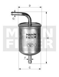 MANN-FILTER Polttoainesuodatin WK 614/1