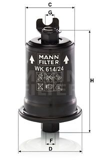 MANN-FILTER Polttoainesuodatin WK 614/24 x