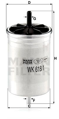 MANN-FILTER Polttoainesuodatin WK 618/1
