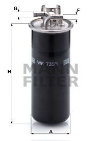 MANN-FILTER Polttoainesuodatin WK 735/1