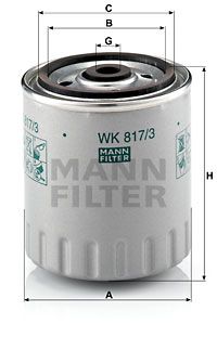 MANN-FILTER Polttoainesuodatin WK 817/3 x