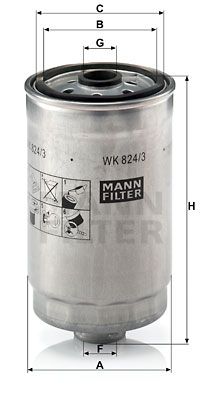 MANN-FILTER Polttoainesuodatin WK 824/3