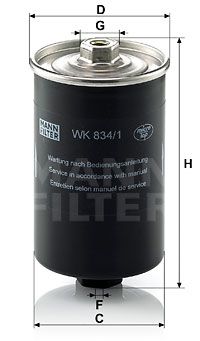 MANN-FILTER Polttoainesuodatin WK 834/1