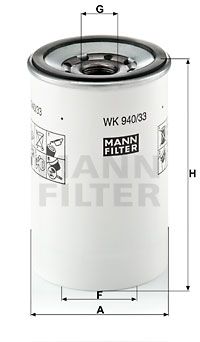 MANN-FILTER Polttoainesuodatin WK 940/33 x